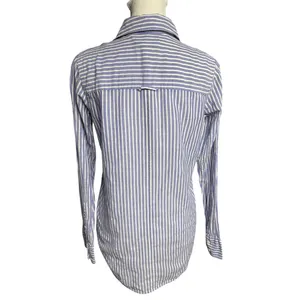 J.Crew Boy Fit Blue White Striped Button Up Shirt Size 00 Cotton Stretch thumbnail 4
