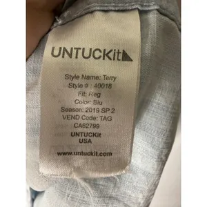 Untuckit chambray denim button down shirt‎ dress tie waist size 12 thumbnail 4