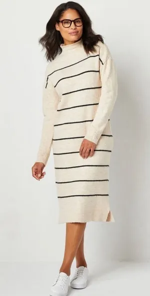 NEW ABBOTT ELEMENTARY Striped LONG SLEEVE SWEATER Dress 3X $69 thumbnail 1