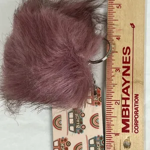 Beach Van Keychain With Faux Fur Pom-Pom New thumbnail 2