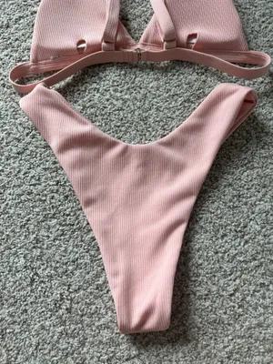 Pink Ribbed Bikini Set thumbnail 6