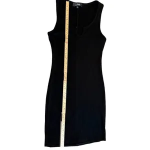 Lulus Black Ribbed‎ Notched Scoop Neck Bodycon Mini Dress Small thumbnail 7