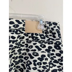 Zara Leopard Print Wide Leg Jeans High Rise Animal Print Denim Size 8 US 40 EUR thumbnail 4