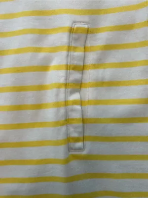 1901 Nordstrom Yellow White Striped mod Shift Dress Pockets Preppy Nautical XS thumbnail 6