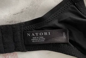 Natori Bra Black Body Double with Lace Full Fit, size 34DD thumbnail 3