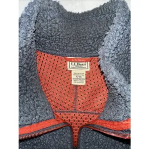LL BEAN Gray Outdoor Vest Mountain Deep Pile Sherpa Fleece Vest Full Zip XL thumbnail 3