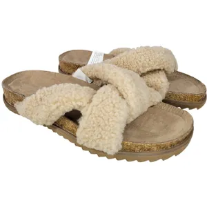 Treasure and Bond Sherpa Slide Sandals Cream Women Size 6‎ Comfort Cozy Warm thumbnail 11