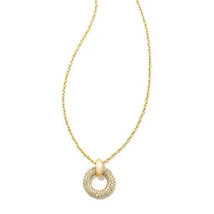 Kendra Scott Mikki Pave Pendant Necklace is a gold-toned necklace thumbnail 5