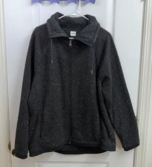 Avia dark gray soft fleece full zip collared active winter jacket XL casual thumbnail 1