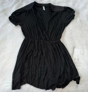 free people black cross front dress thumbnail 1