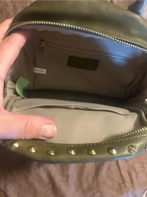 Olive Green Faux Leather Women’s Backpack Purse thumbnail 4