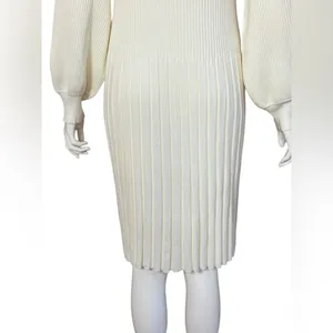 BEAUTIFUL by Lawrence Zarian Rayon Blend Elegant White Knit Dress S Small G#56 thumbnail 4