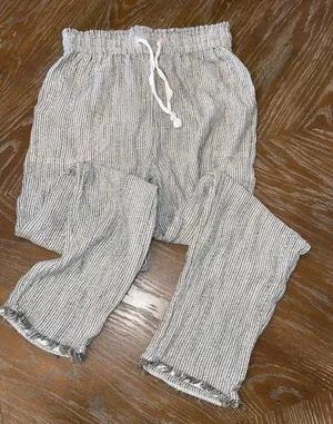 Aerie linen striped pants size small thumbnail 2
