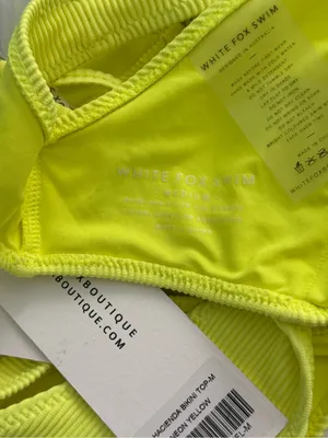 White Fox Boutique Hacienda Bikini Top in Neon Yellow thumbnail 4