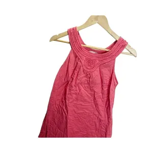 Gap Tank Dress Womens Size Small Pink 100% Cotton Sleeveless Halter Neck‎ Summer thumbnail 2