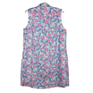 Vineyard Vines Pink Blue Pineapple Linen Dress 10 Resort Wear Golf Beach Pockets thumbnail 6