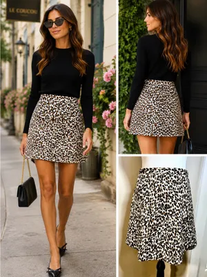 NWT TUCKERNUCK Murphy Leopard A-Line Mini Skirt XS Preppy Chic Womens XS 💛 thumbnail 2