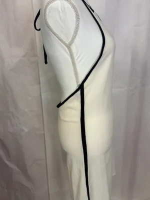 H&M White Halter Slip Dress with Black Trim thumbnail 8
