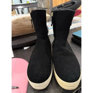 Skechers Street Double Up Black Suede Faux Fur Ankle Boots SN 838 Womens 8 thumbnail 2