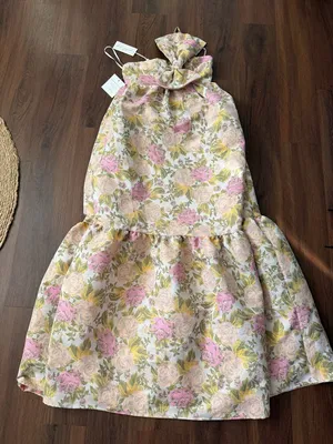 Nwt Petal & Pup Betina Bow Front Maxi Dress Multi Floral spring formal wedding thumbnail 7
