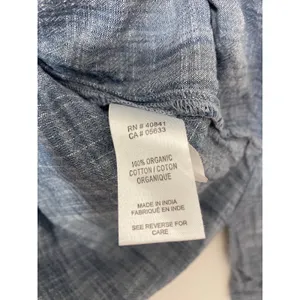 Aventura Organic Cotton Granola Gritty Boho Chambray Denim Blue Button Up Shirt thumbnail 6