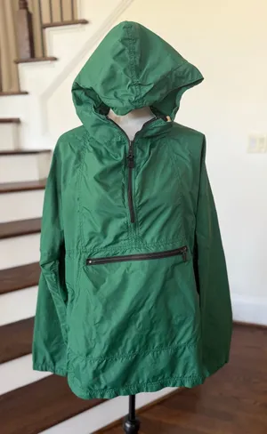 L.L. Bean Green Vintage Hooded Kangaroo Pocket Anorak Rain Jacket thumbnail 1