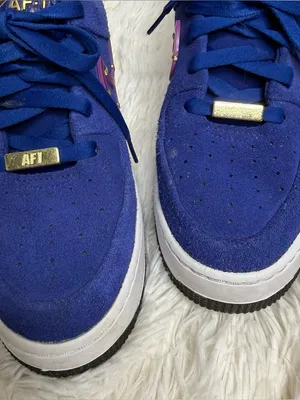 Nike Air Force 1 Sage Low LX Deep Royal Blue Suede Sneakers thumbnail 4