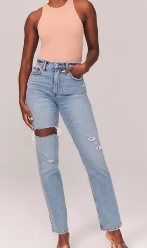 Abercrombie & Fitch Curve Love The '90s Straight Ultra High Rise Jeans 26/2 thumbnail 1