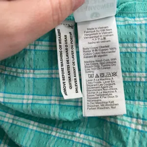 J.Crew Aqua Mint‎ Seersucker Ruffle Neck Mini Dress Preppy Sz 14 thumbnail 10