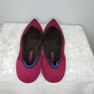 Rothy's The Point Flats Bright Magenta Knit Pointed Toe Washable Womens Size 9 thumbnail 2