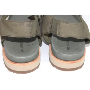 Merrell District‎ Mendi Backstrap Sandals Womens 8 Olive Green Good Leather Zip thumbnail 5