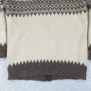 Vintage Rapaki Mahana Pure‎ Wool Cardigan Women's Medium NZ Brown Cream Knitwear thumbnail 10