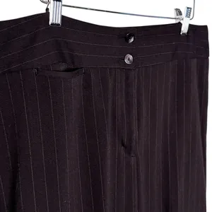 Chico’s Chocolate Brown Stripes Trousers Size 2.5/14 thumbnail 4