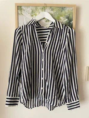 Boden Sienna Stripe 100% Silk Shirt Button Down Blouse Top US 2R thumbnail 5