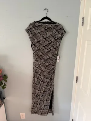 Black and white Floral Lace-Print Maxi Dress - Women thumbnail 10