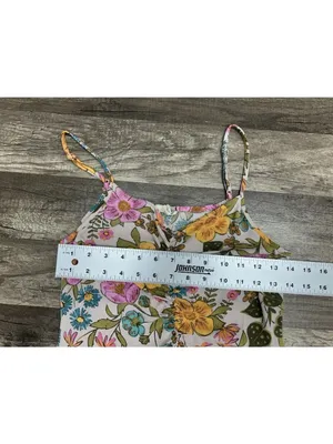 Vtg Floral Slip Dress XS Y2K Retro 70s Inspired Boho Festival Midi Hippie Garden thumbnail 3