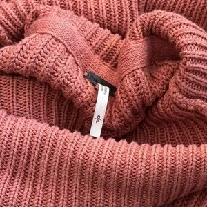 Free People Knit Cozy Pink Turtleneck Sweater Ruffle Cottagecore Feminine S thumbnail 8