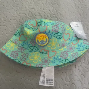 Disney parks Stitch Bucket Hat Floral Heart Pattern adult new summer blue cap thumbnail 3