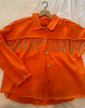 Denim Style Jacket Orange Size M thumbnail 3