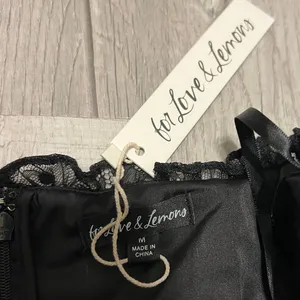 For Love & Lemons $259 Jourdan Black Mini Strapless Dress Gloves Goth Punk Sheer thumbnail 6