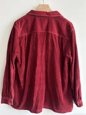 L.L.Bean Women's Corduroy Button-Up Shirt Jacket Red XL Cotton thumbnail 6