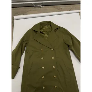 Army Green Double Breasted Trench Coat Longline Jacket H9B641 Size M thumbnail 2