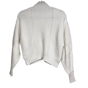 Joie Mock‎ Turtleneck Button Detail Sweater Cream XXS thumbnail 2