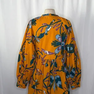 NEW!! Anthropologie LET ME BE Tropical Floral Dress Raglan Long Sleeves Large thumbnail 10