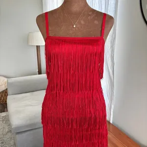 Unique Vintage Red Fringe Flapper Dress S Cocktail Party Retro Homecoming Y2K thumbnail 6