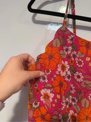 Floral Spaghetti-Strap Sundress in Pink and Orange in San Francisco NWT thumbnail 2