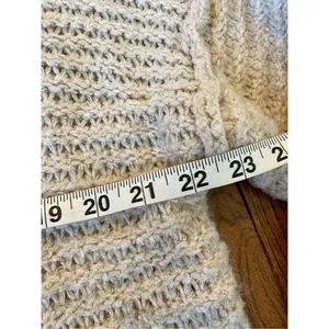 Aerie beige open knit wool blend cowl neck sweater size xs thumbnail 9