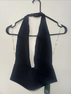 Wild Fable ButterBliss Halter LOW cut top Sz L NWT thumbnail 2