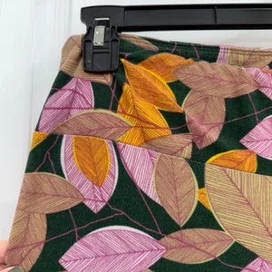 Lularoe green multicolor leaf print soft‎ lightweight stretch leggings pants XL thumbnail 2