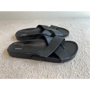 Birdies The Robin Slide Sandals Shoes Black Leather Festival Boho Beach thumbnail 4
